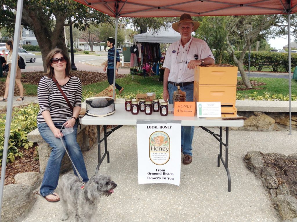Jack and Jackie Dunlop at the April Herb Festival at the base of the Ormond Bridge 2016